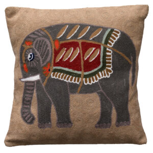 Chain Stitch Elephant Cushion Cover