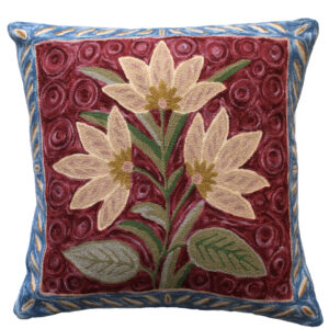Chain Stitch Mughal Cushion Cover