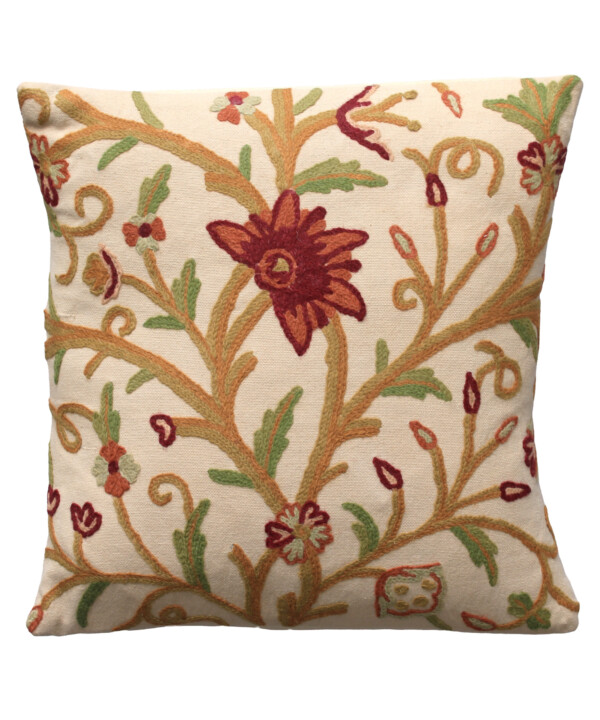 Jacobean Crewel Cushion Cover