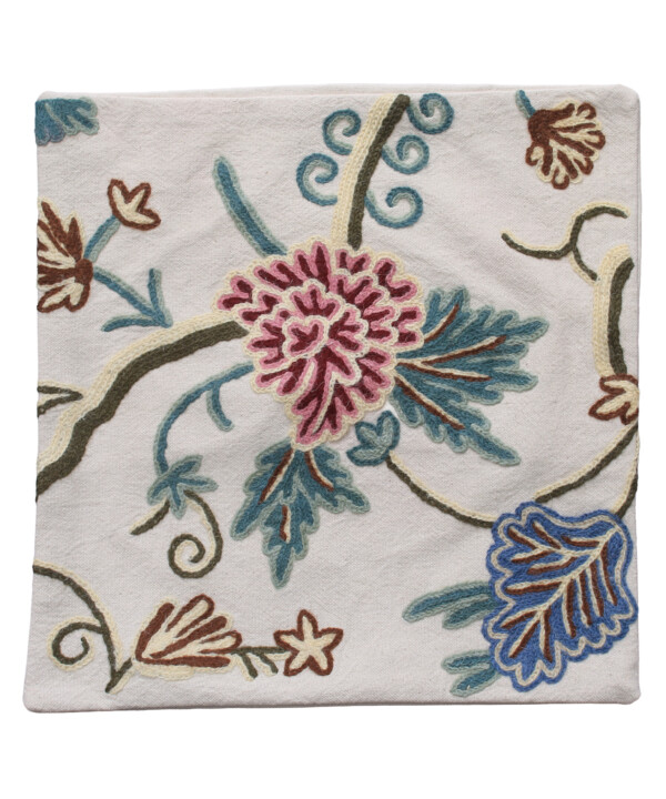 Kashmir Peony Crewel Cushion Cover - Image 2