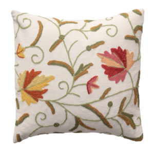 Flowers of Jamul Crewel Cushion Cover