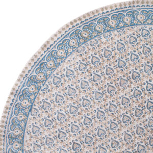 Blue Peepal Round Tablecloth